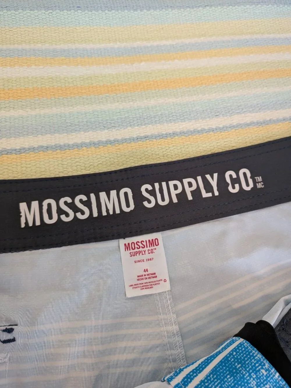 ⭐ Men's Mossimo Blue Striped Board Shorts Size 44